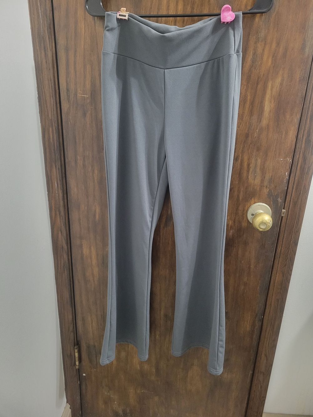 Women's Gray High-Waist Flare Pants